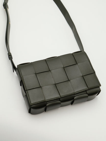 BOTTEGA VENETA Cassette經典編織包 - 15格灰綠