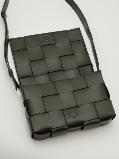 BOTTEGA VENETA Cassette經典編織包 - 15格灰綠
