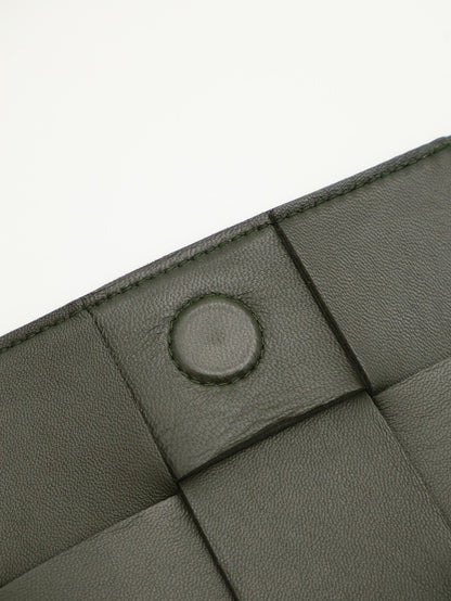 BOTTEGA VENETA Cassette經典編織包 - 15格灰綠