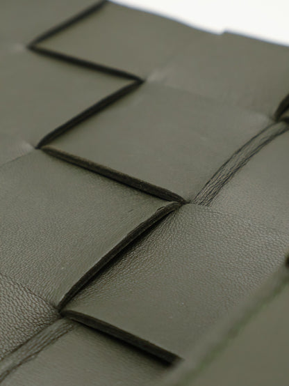 BOTTEGA VENETA Cassette經典編織包 - 15格灰綠