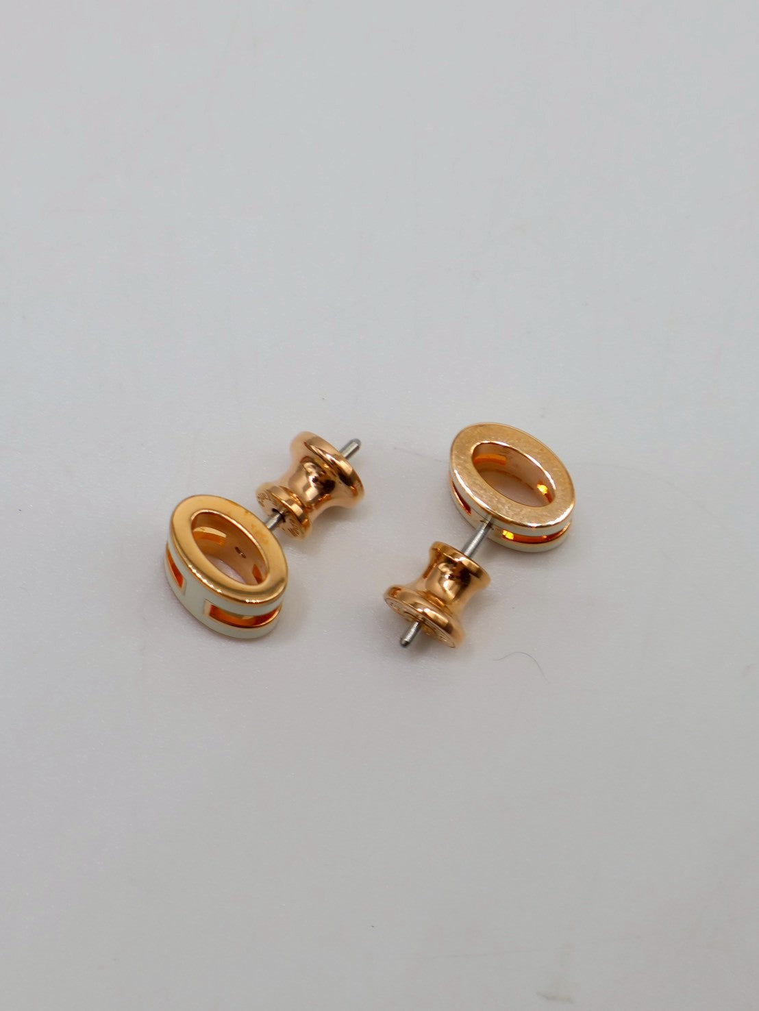 HERMES Mini Pop H耳環 - 白玫瑰金