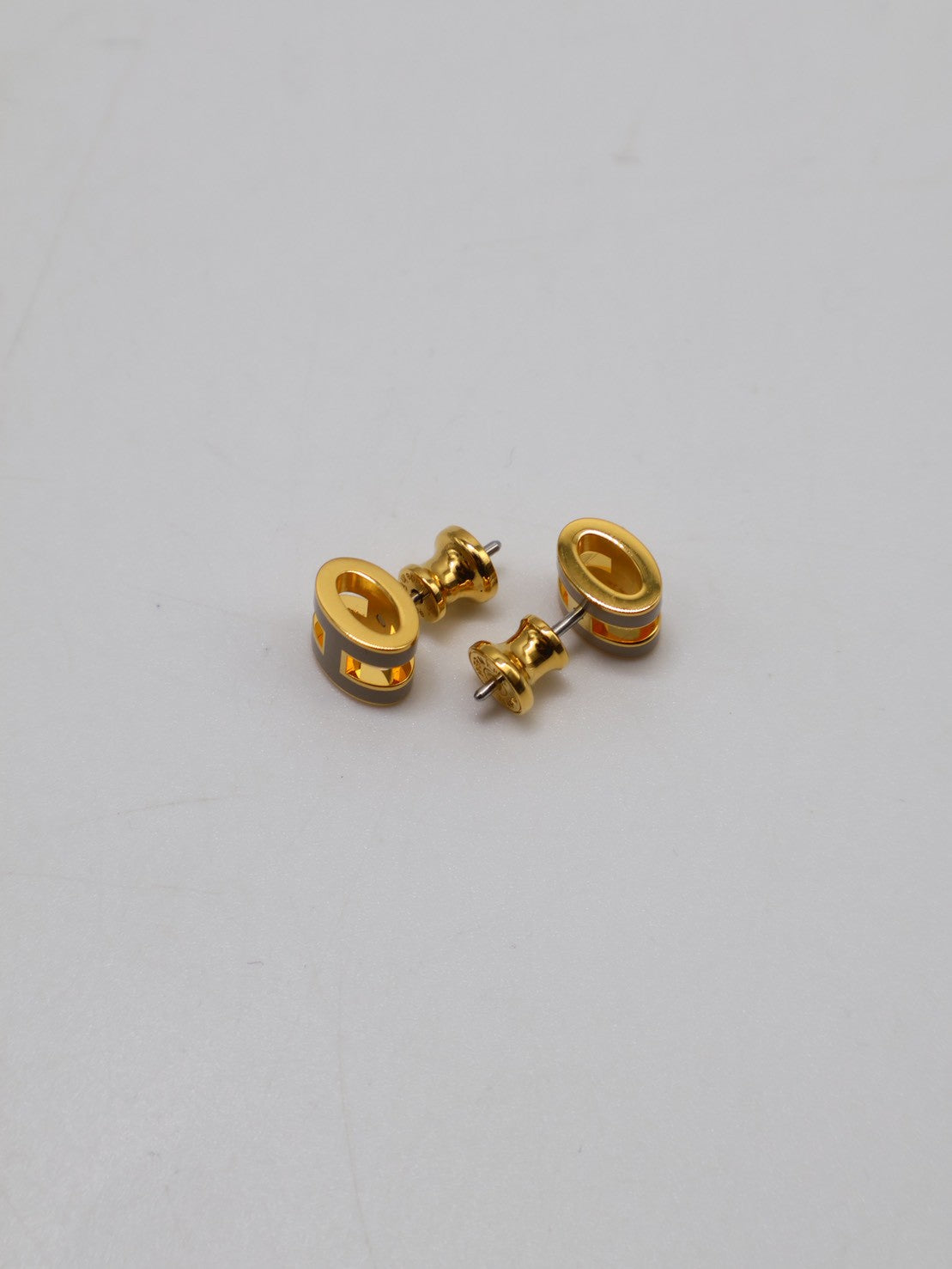 HERMES Mini Pop H耳環 - 奶茶金