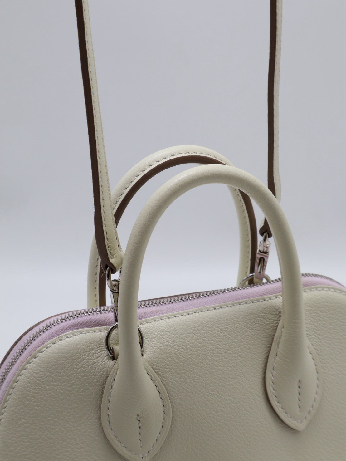 HERMES Mini Bolide - Mushroom/Mauve Pale/Gold 蘑菇白/夢幻紫/金棕 B
