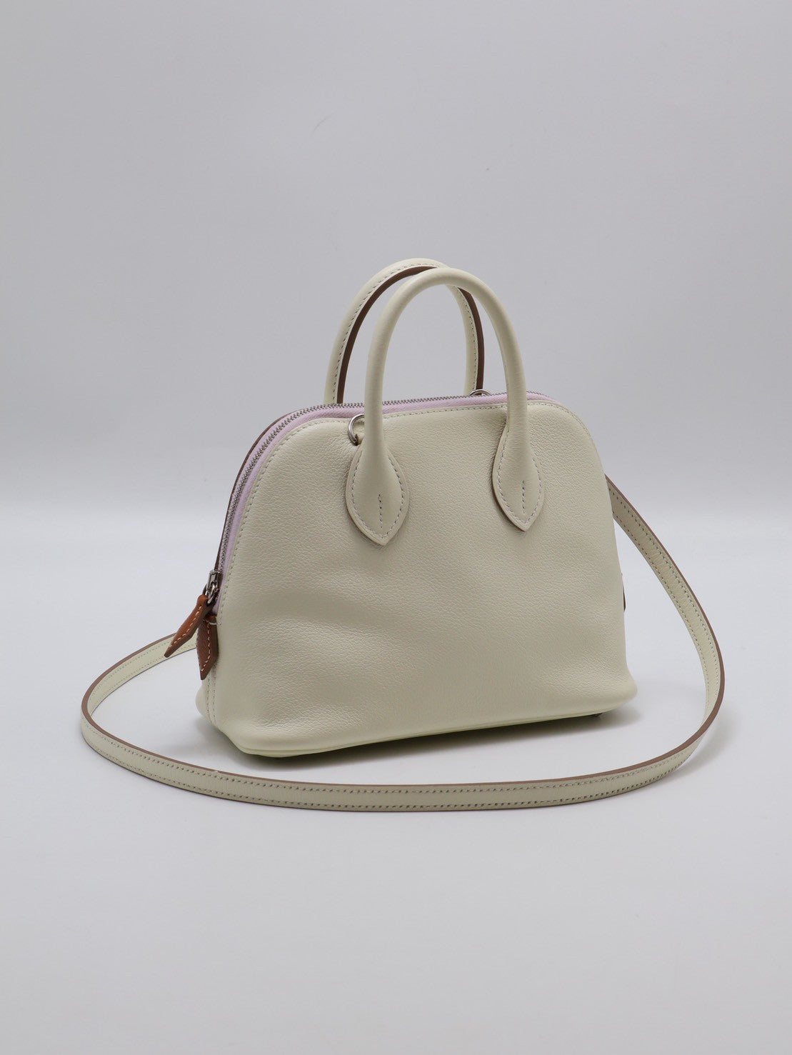 HERMES Mini Bolide - Mushroom/Mauve Pale/Gold 蘑菇白/夢幻紫/金棕 B