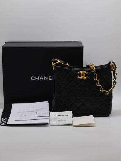 CHANEL 24S嬉皮單肩Hobo - 黑金