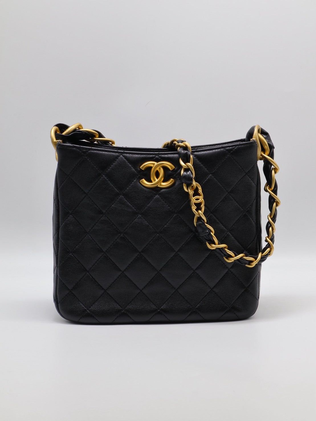 CHANEL 24S嬉皮單肩Hobo - 黑金