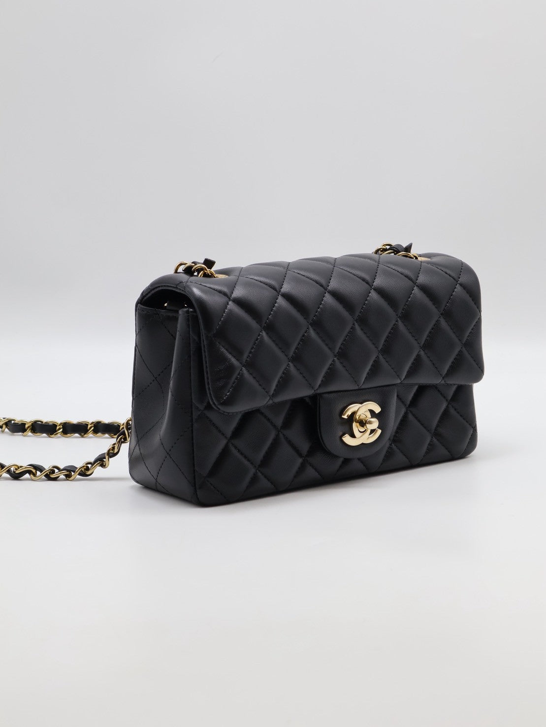 CHANEL 經典口蓋包Mini CF20 - 黑金