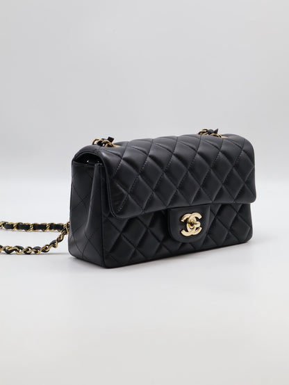 CHANEL 經典口蓋包Mini CF20 - 黑金