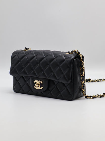 CHANEL 經典口蓋包Mini CF20 - 黑金