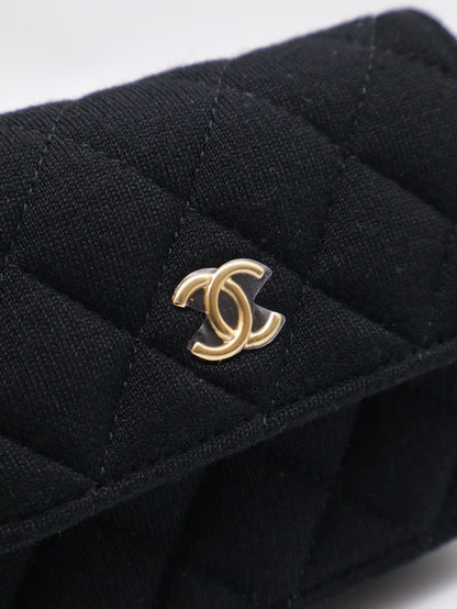CHANEL 23C帆布鍊帶小包 - 黑金