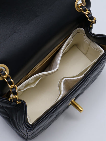 CHANEL 經典口蓋包方胖子 17 - 金球黑金