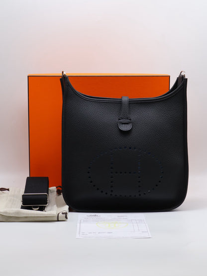 HERMES Evelyne 29 - Noir 89 黑銀 K