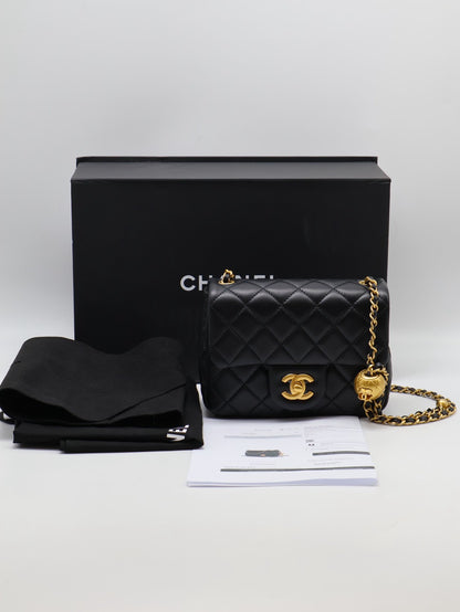 CHANEL 經典口蓋包方胖子 17 - 金球黑金