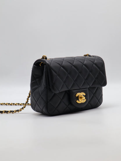 CHANEL 經典口蓋包方胖子 17 - 金球黑金