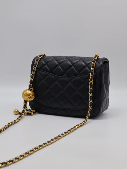 CHANEL 經典口蓋包方胖子 17 - 金球黑金