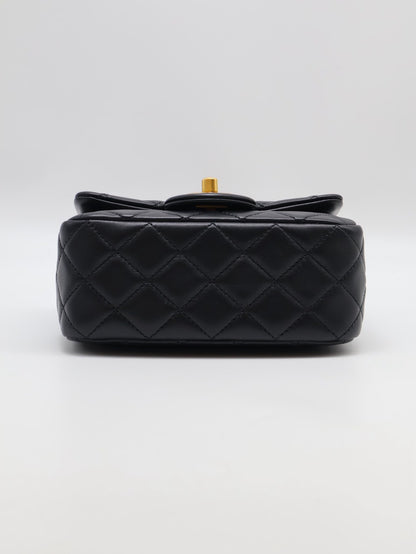 CHANEL 經典口蓋包方胖子 17 - 金球黑金