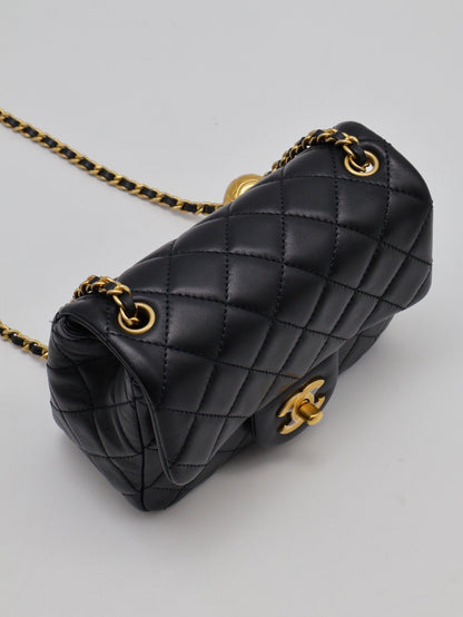 CHANEL 經典口蓋包方胖子 17 - 金球黑金