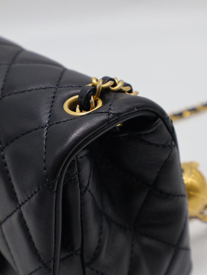 CHANEL 經典口蓋包方胖子 17 - 金球黑金