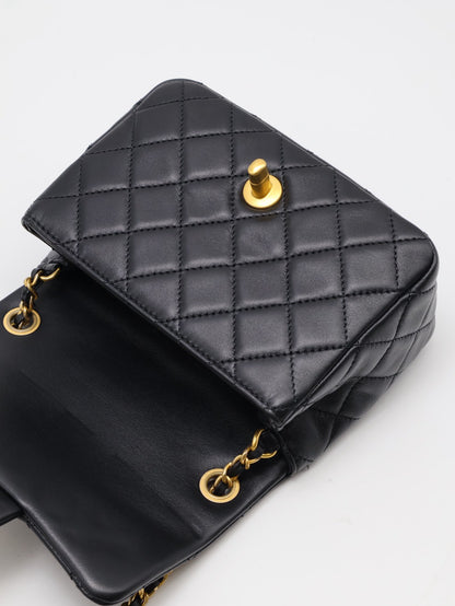 CHANEL 經典口蓋包方胖子 17 - 金球黑金