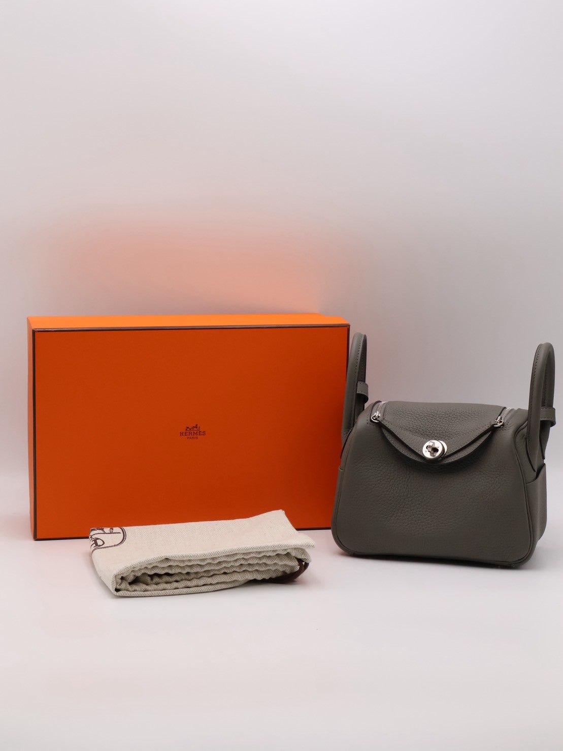 HERMES Mini Lindy - Gris Meyer 0L 積雨雲灰銀 U