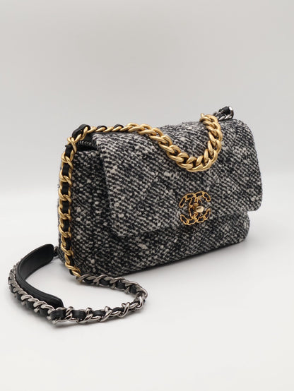 CHANEL 19 Bag 菱格紋手提肩背包 26 - 毛呢金
