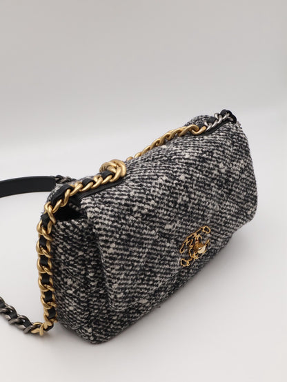 CHANEL 19 Bag 菱格紋手提肩背包 26 - 毛呢金