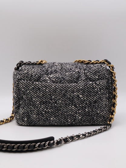 CHANEL 19 Bag 菱格紋手提肩背包 26 - 毛呢金