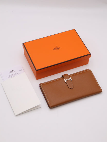 HERMES Bearn雙折長夾 - Gold 37 金棕銀 D