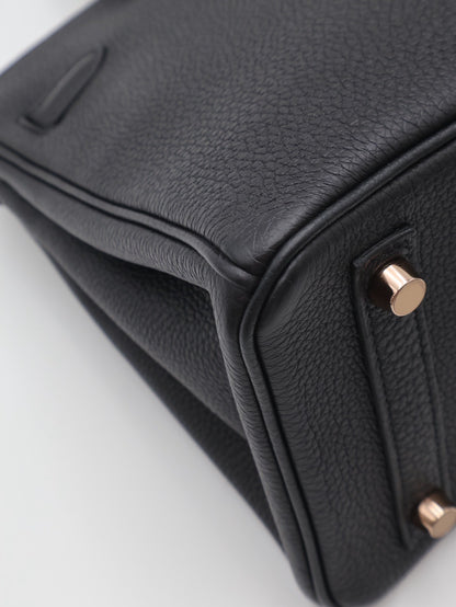 HERMES Birkin 25 - Noir 89 黑玫瑰金 Z