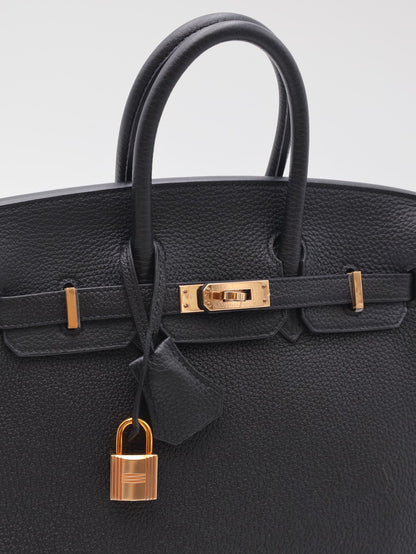 HERMES Birkin 25 - Noir 89 黑玫瑰金 Z