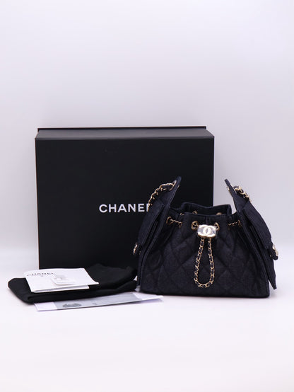 CHANEL 25 Mini Hobo Bag - 單寧深藍