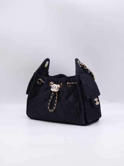 CHANEL 25 Mini Hobo Bag - 單寧深藍