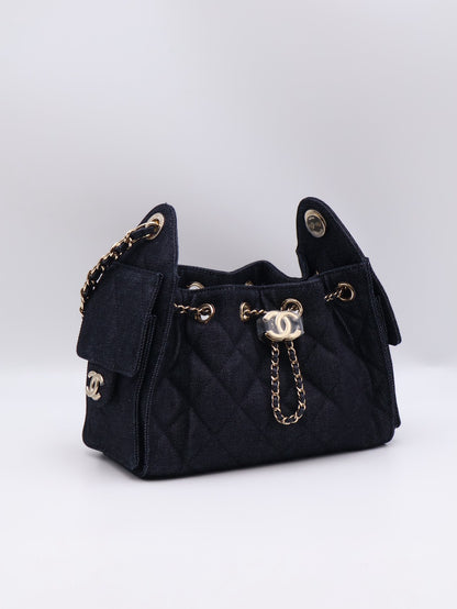 CHANEL 25 Mini Hobo Bag - 單寧深藍