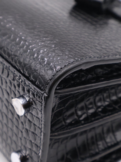 YSL Sac De Jour鱷魚壓紋手提斜背包