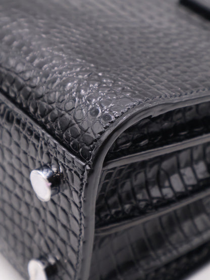 YSL Sac De Jour鱷魚壓紋手提斜背包