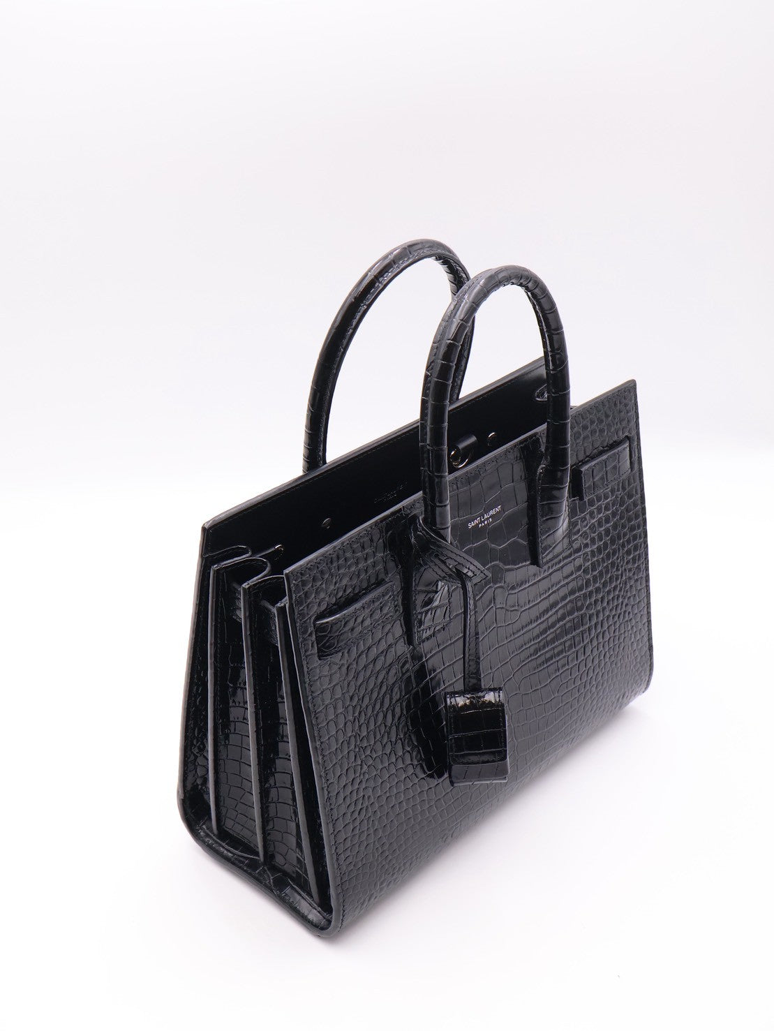 YSL Sac De Jour鱷魚壓紋手提斜背包
