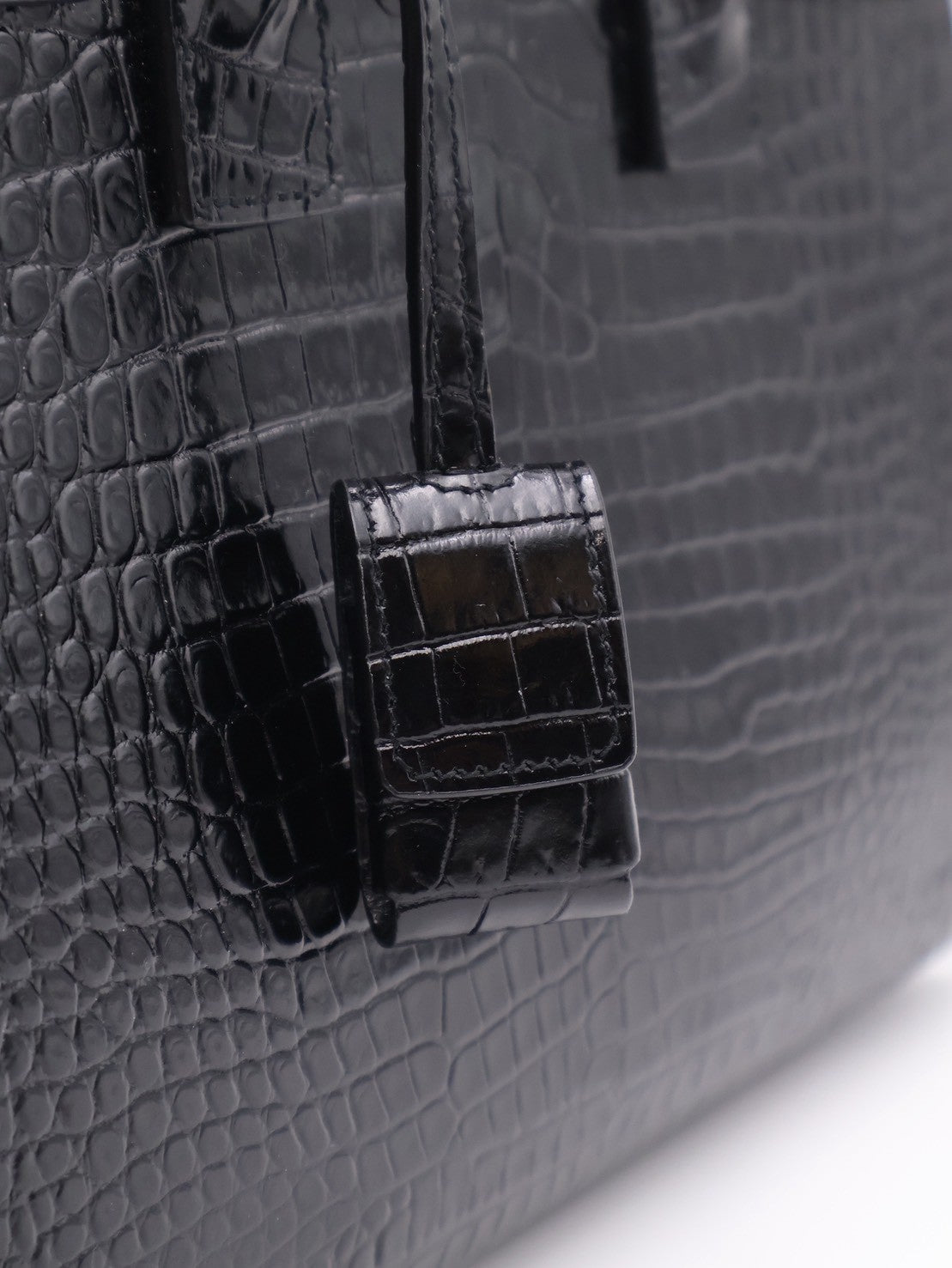 YSL Sac De Jour鱷魚壓紋手提斜背包