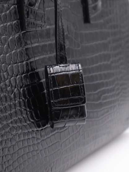 YSL Sac De Jour鱷魚壓紋手提斜背包