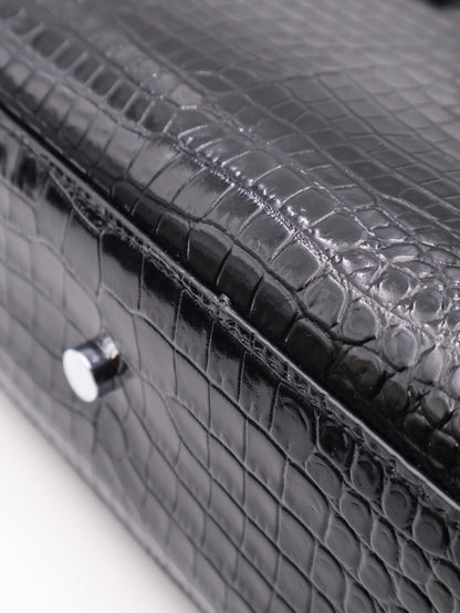 YSL Sac De Jour鱷魚壓紋手提斜背包