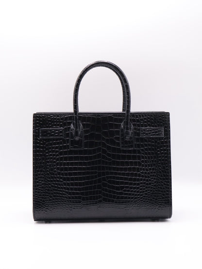 YSL Sac De Jour鱷魚壓紋手提斜背包
