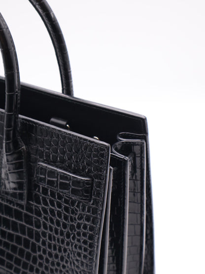 YSL Sac De Jour鱷魚壓紋手提斜背包