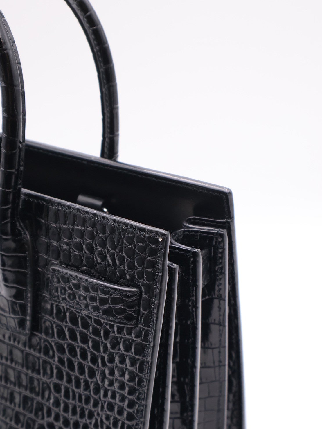 YSL Sac De Jour鱷魚壓紋手提斜背包