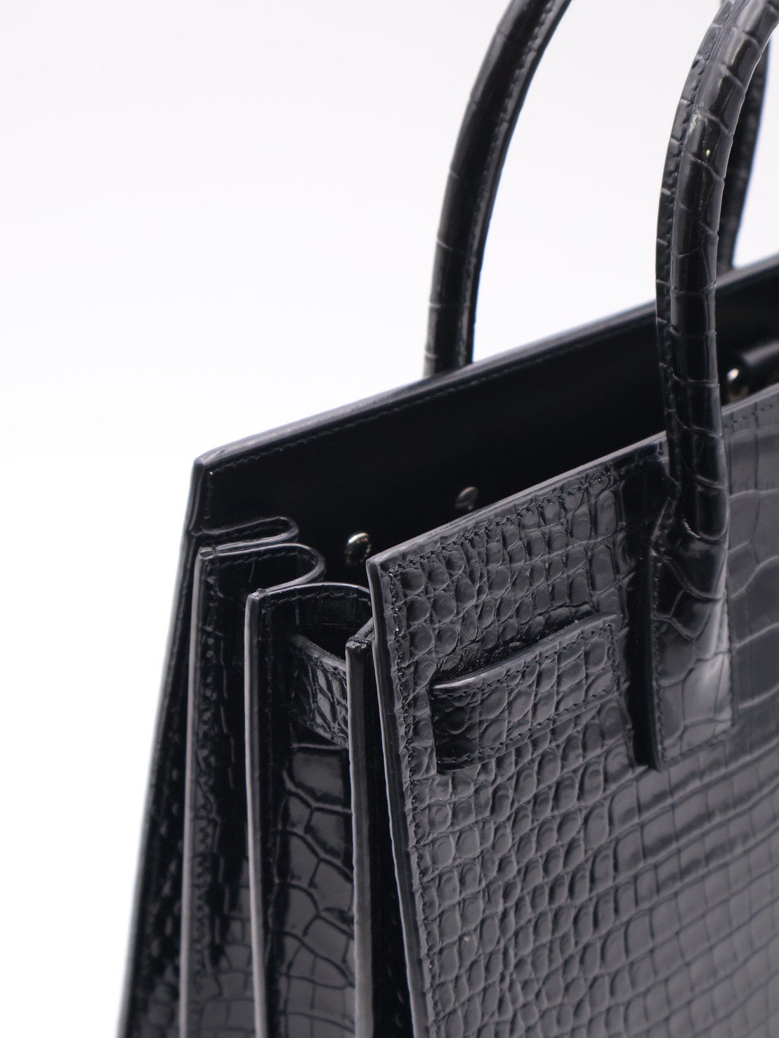 YSL Sac De Jour鱷魚壓紋手提斜背包