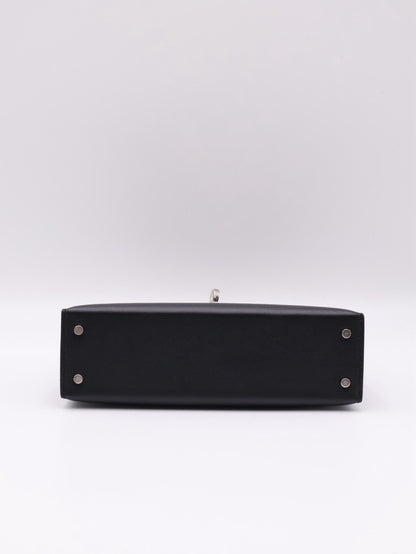 HERMES Mini Kelly ll - Noir 89 蜥蜴拚皮黑銀