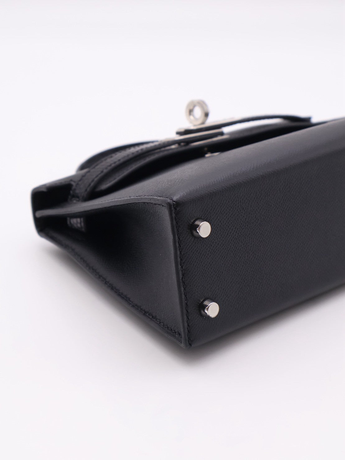 HERMES Mini Kelly ll Touch - Noir 89 蜥蜴拚皮黑銀