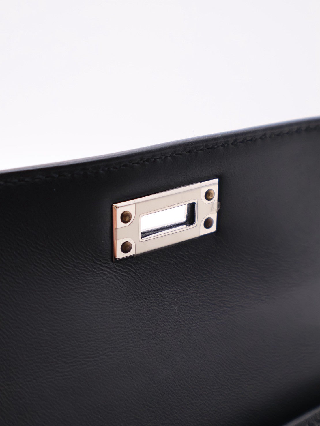 HERMES Mini Kelly ll Touch - Noir 89 蜥蜴拚皮黑銀