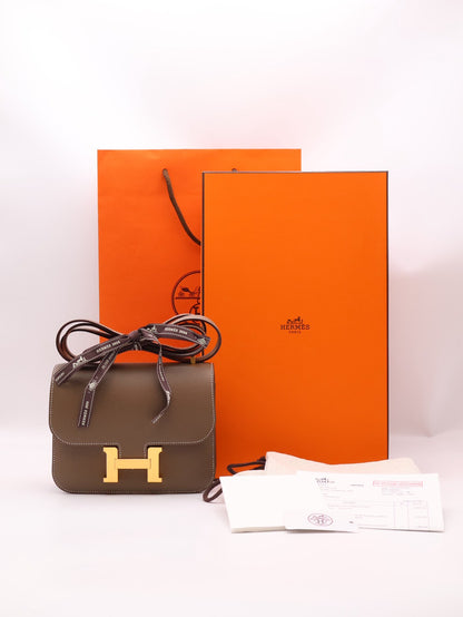 HERMES Mini Constance 19 - Etoupe 18 大象灰金 G