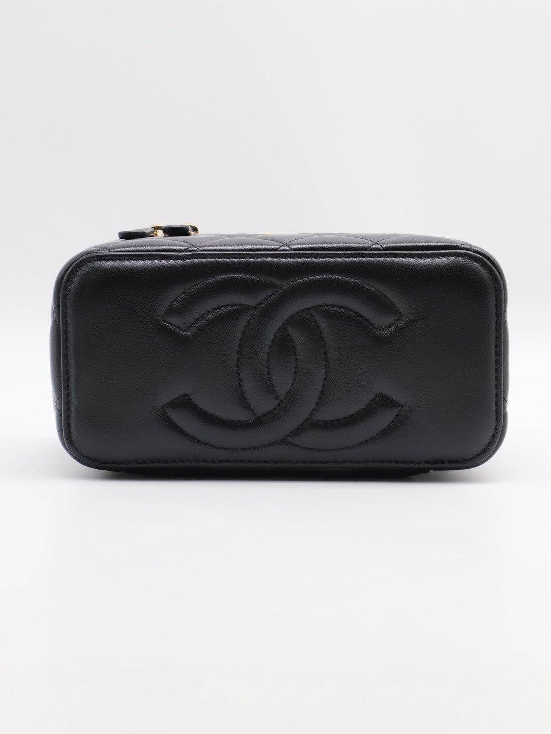 CHANEL 金球羊皮長盒子 - 黑金