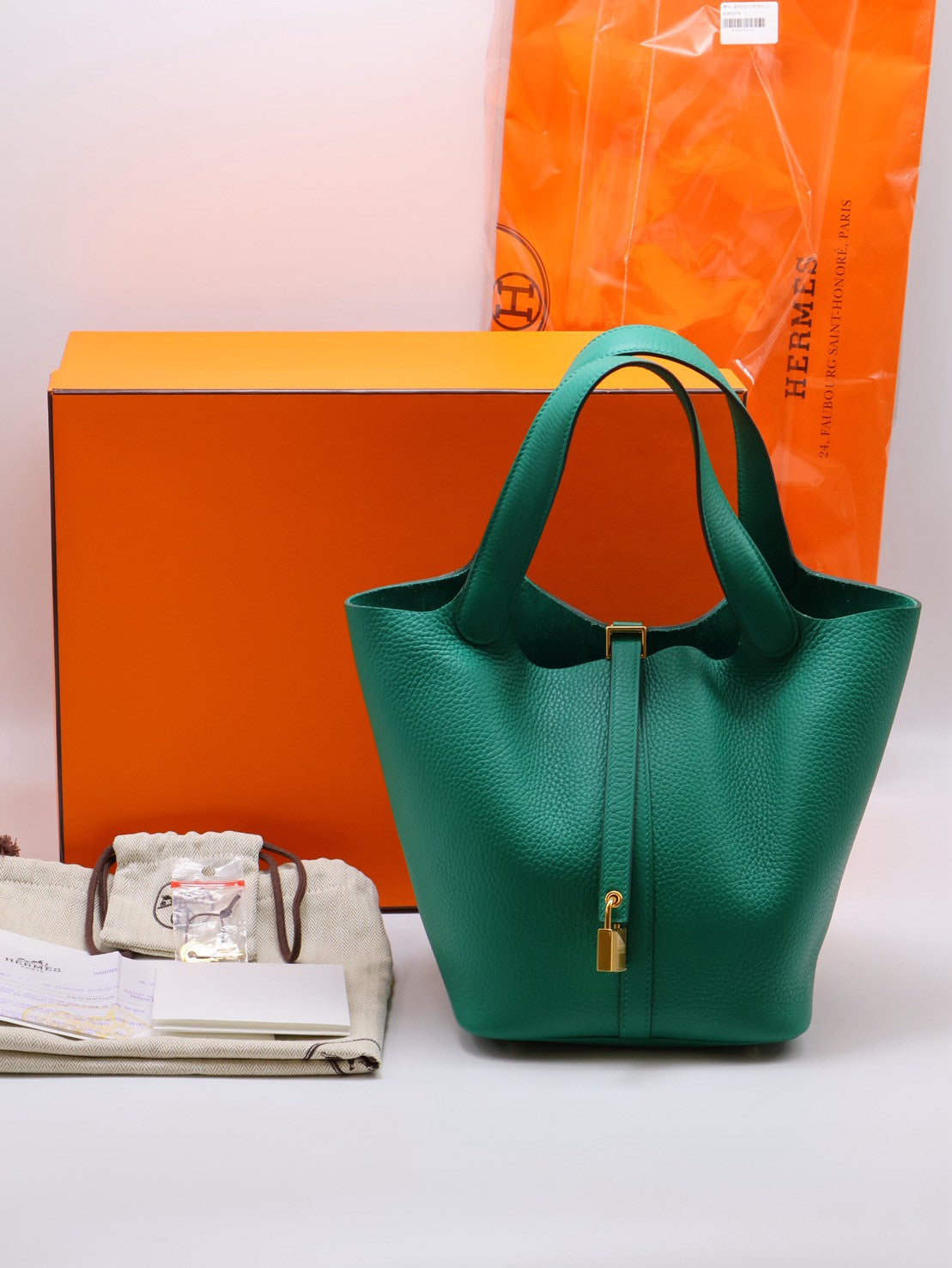 HERMES Picotin 22 - 絲絨綠金 B