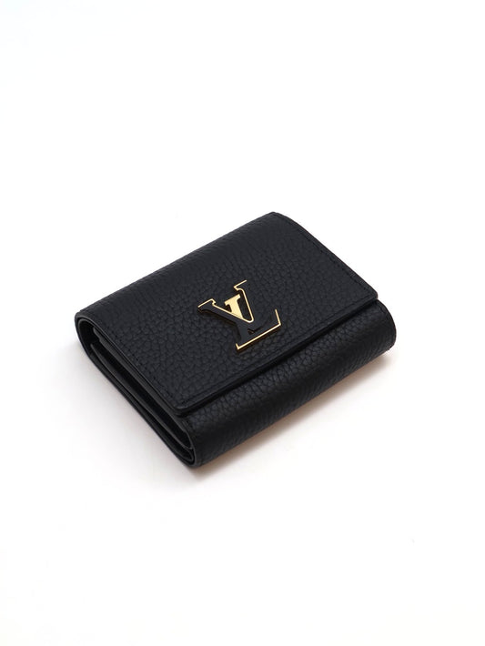LOUIS VUITTON Capucines Tiny雙折短夾 - 黑金